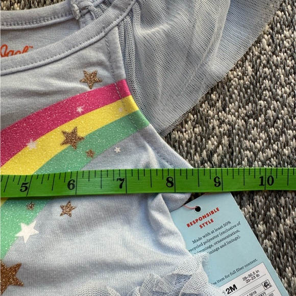 NWT CAT & JACK Rainbow Powder Blue Tulle Dress w/ Bloomers - 12 Months - Picture 7 of 9